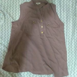 Dusty Pink cut off sleeve blouse